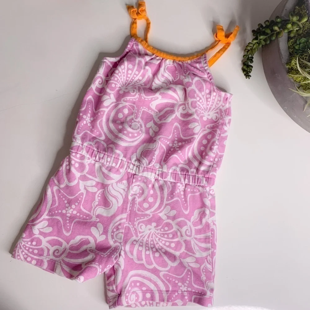 Gymboree Cotton Pink Ocean Mermaid Romper Girl 5 casual clothes